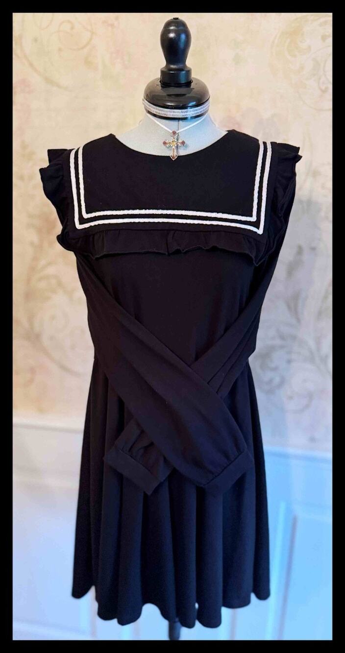 E hyphen world gallery BonBon Black Sailor Dress J Fashion Jirai Kei Free Size
